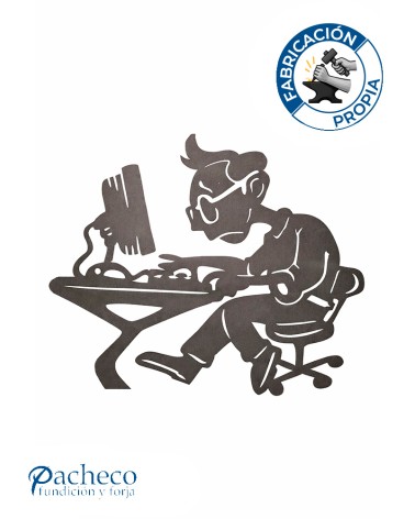 Silueta Informático en Chapa de Hierro para Decoración