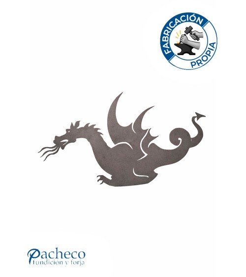 Silueta Dragón en Chapa de Hierro para Decoración