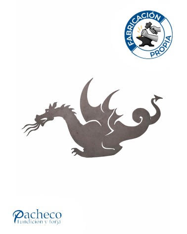 Silueta Dragón en Chapa de Hierro para Decoración