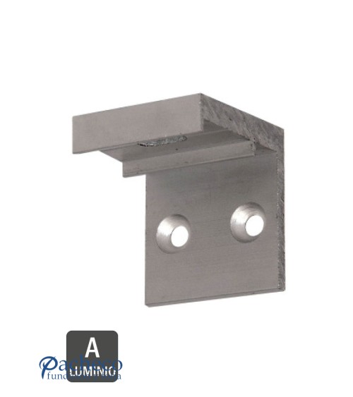 Abrazadera raíl aluminio U-30 pestaña para puerta corredera colgada