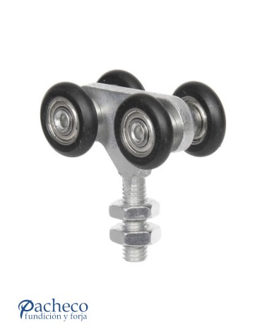 Rollapar doble U-30 de nylon E60 para puerta corredera colgada