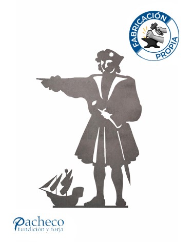 Silueta Colón en Chapa de Hierro para Decoración