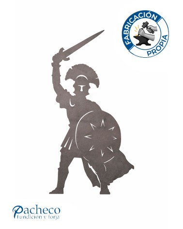 Silueta Guerrero en Chapa de Hierro para Decoración