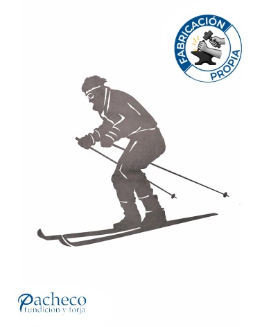 Silueta Esquiador  en Chapa de Hierro para Decoración