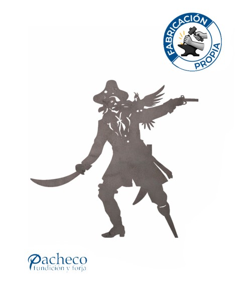 Silueta Pirata  en Chapa de Hierro para Decoración