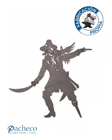 Silueta Pirata  en Chapa de Hierro para Decoración