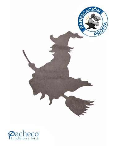 Silueta Bruja  en Chapa de Hierro para Decoración