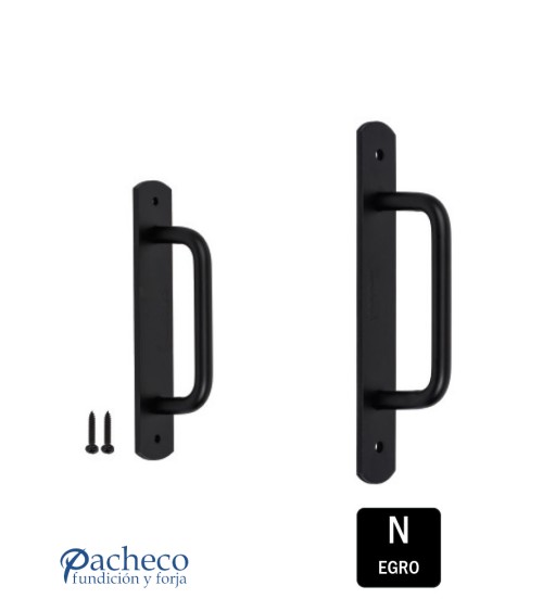 Tirador acero negro para puerta corredera colgada