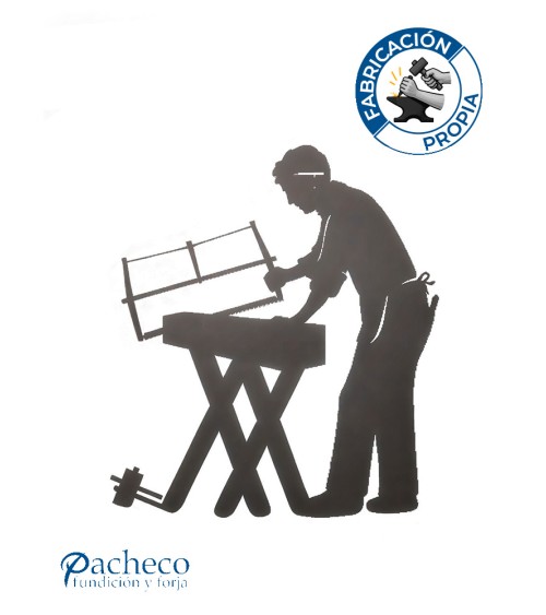 Silueta Carpintero  en Chapa de Hierro para Decoración