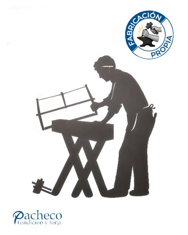 Silueta Carpintero  en Chapa de Hierro para Decoración