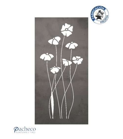 Celosía de hierro diseño floral para cerramientos de jardines y fachadas