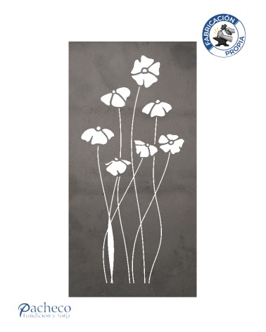 Celosía de hierro diseño floral para cerramientos de jardines y fachadas