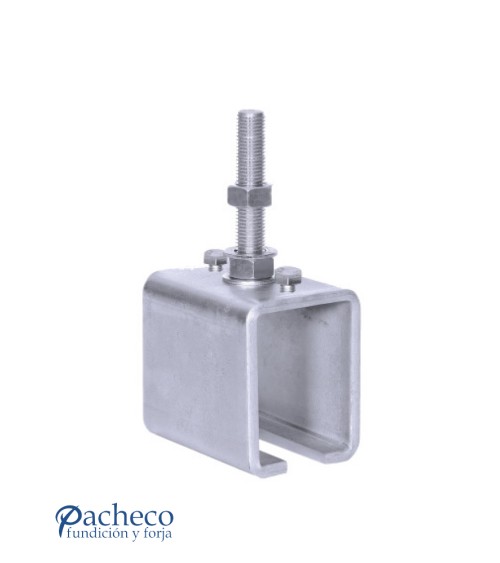 Abrazadera raíl U-70 ajustable para puerta corredera colgada