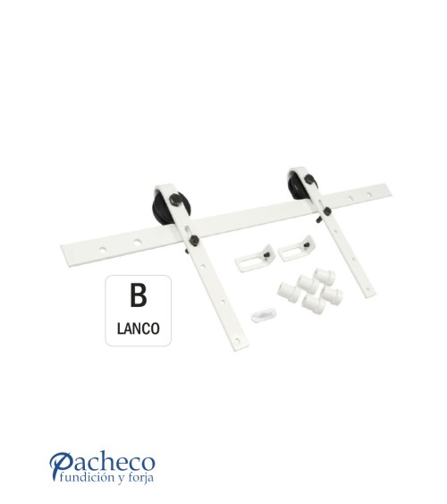 Kits herrajes granero - Polea nylon Acabado Blanco