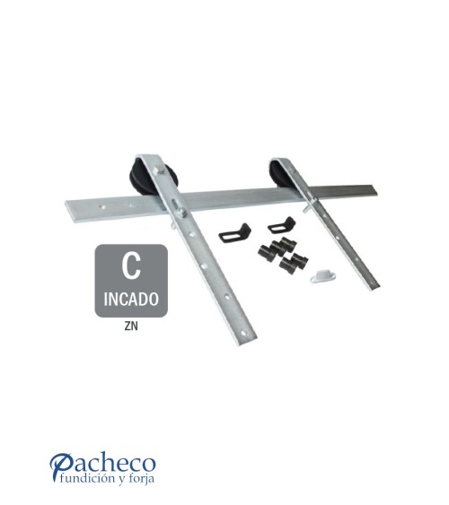 Kits herrajes granero - Acabado Cincado