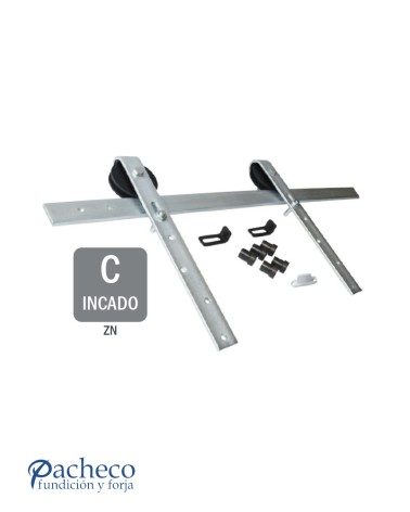 Kits herrajes granero - Acabado Cincado