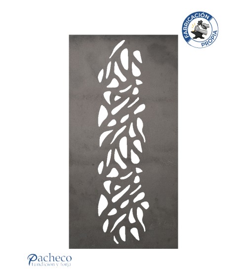 Celosía de hierro diseño orgánico estilo Gaudí para cerramientos decorativos en chalets