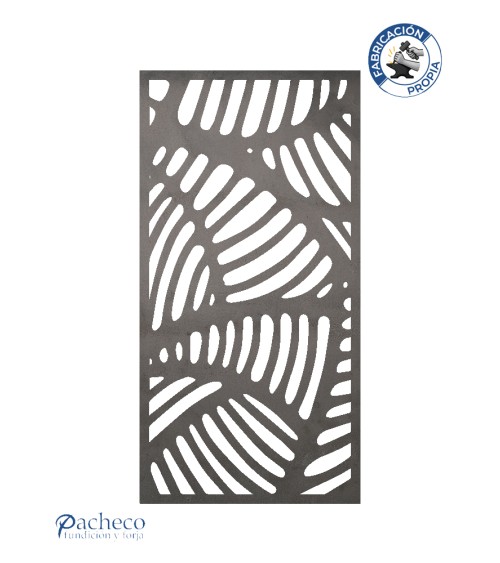 Panel de hierro calado formas curvas entrelazadas para cerramientos exteriores