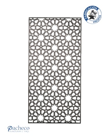 Celosía de hierro diseño geométrico mudéjar estilo Al-Andalus para cerramientos decorativos