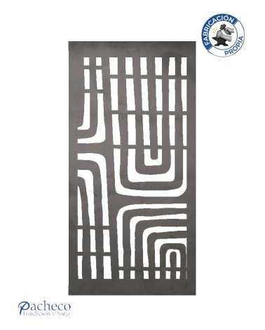 Panel de hierro calado líneas curvas estilo Bauhaus para barandillas y fachadas modernas