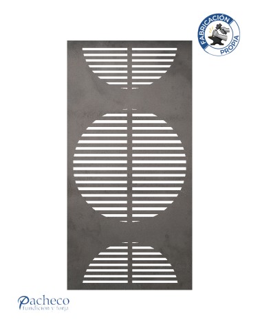 Celosía de hierro círculos concéntricos estilo Art Déco para cerramientos de viviendas unifamiliares