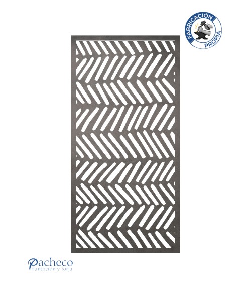 Celosía de hierro diseño espiga repetida para cerramientos exteriores modernos