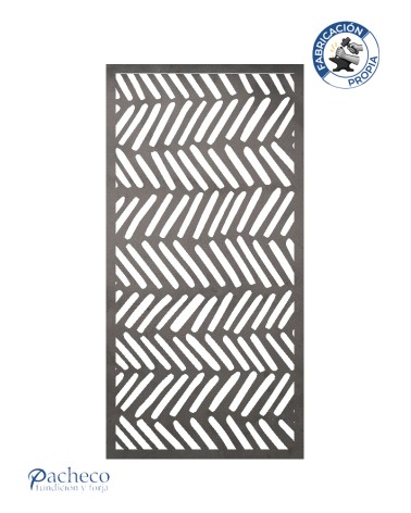 Celosía de hierro diseño espiga repetida para cerramientos exteriores modernos