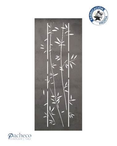 Panel decorativo de hierro motivo bambú estilo asiático para jardines, patios y cerramientos exteriores