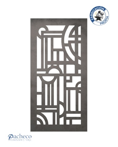 Celosía de hierro diseño geométrico estilo Art Déco para cerramientos elegantes en viviendas