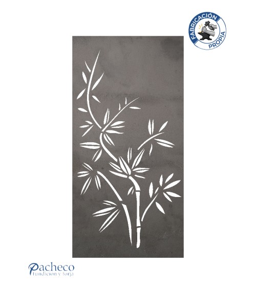 Panel de hierro calado ramas de bambú estilo zen japonés para barandillas y espacios exteriores