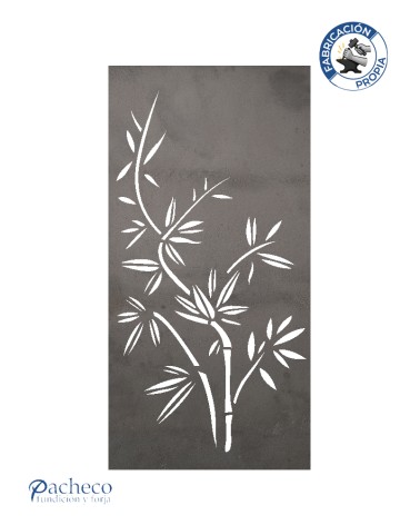 Panel de hierro calado ramas de bambú estilo zen japonés para barandillas y espacios exteriores