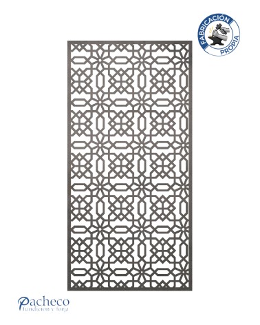 Celosía de hierro patrón geométrico nazarí estilo Alhambra para cerramientos y separación de ambientes