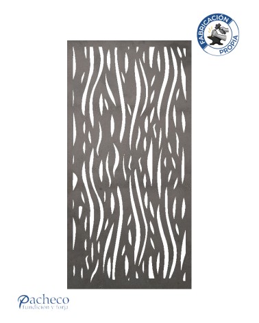 Panel de hierro calado ondas fluidas para cerramientos modernos y terrazas