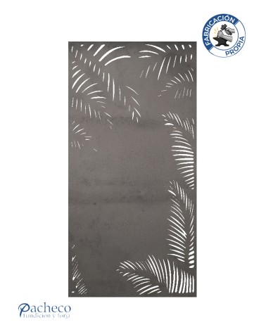 Celosía de hierro diseño palmeras tropicales estilo botánico para cerramientos de jardines y terrazas