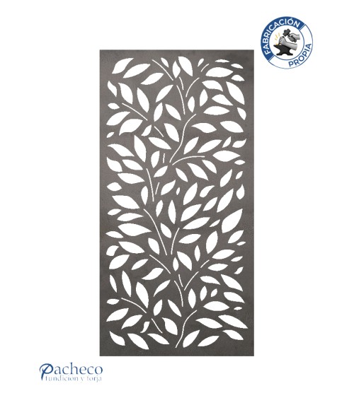 Panel decorativo de hierro hojas densas para barandillas y muros exteriores