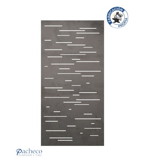 Panel de hierro calado líneas minimalistas estilo zen contemporáneo para cerramientos modernos