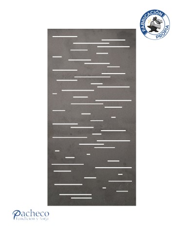 Panel de hierro calado líneas minimalistas estilo zen contemporáneo para cerramientos modernos