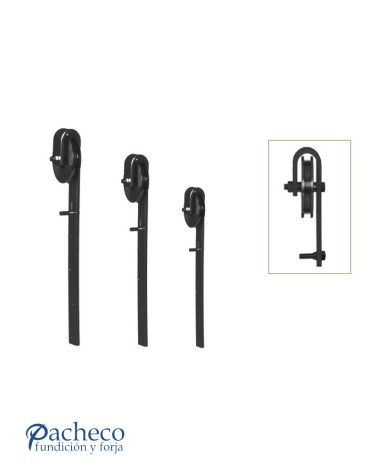 Poleas para puertas de granero Negro - Rueda Nylon