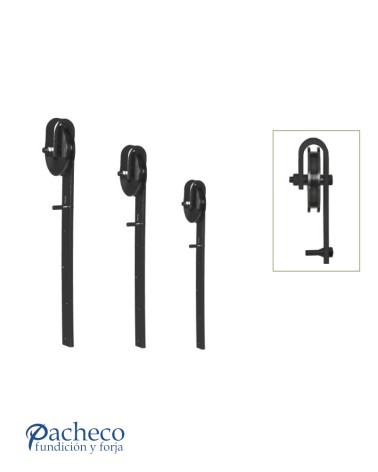 Poleas para puertas de granero Negro - Rueda Acero