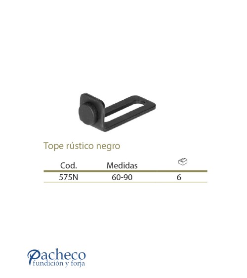 Tope rústico negro para puerta de granero