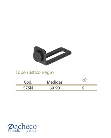 Tope rústico negro para puerta de granero