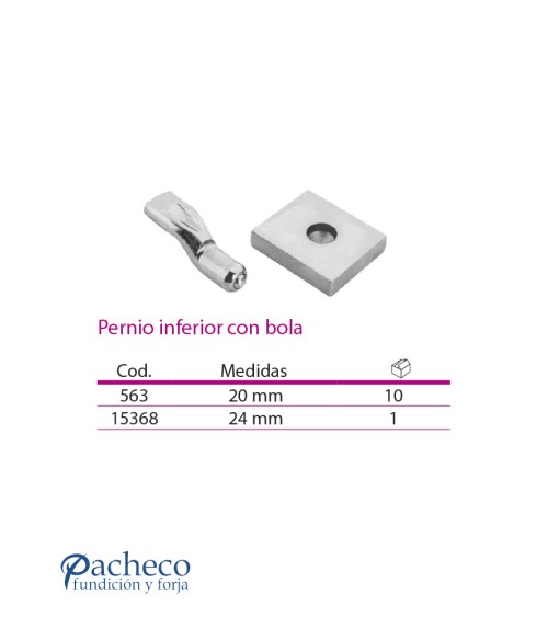Pernio inferior con bola para puerta de cancela