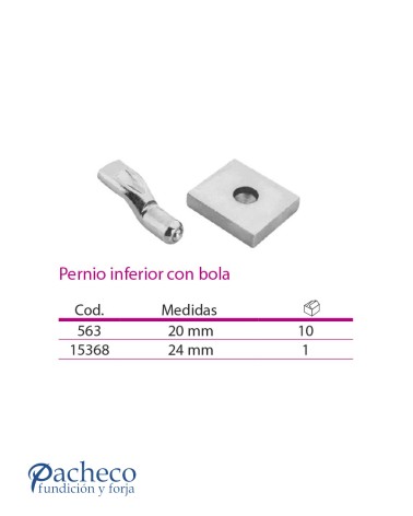 Pernio inferior con bola para puerta de cancela