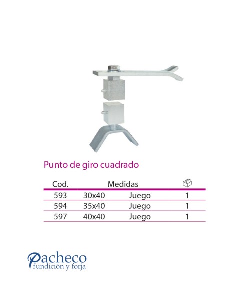 Punto de giro cuadrado para puerta de cancela