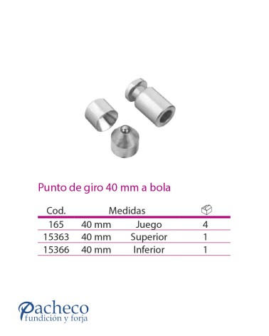 Punto de giro 40 mm a bola para puerta de cancela