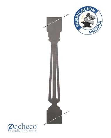 Balustre de chapa de hierro calado diseño varillas para subida de escalera en barandillas interiores o exteriores