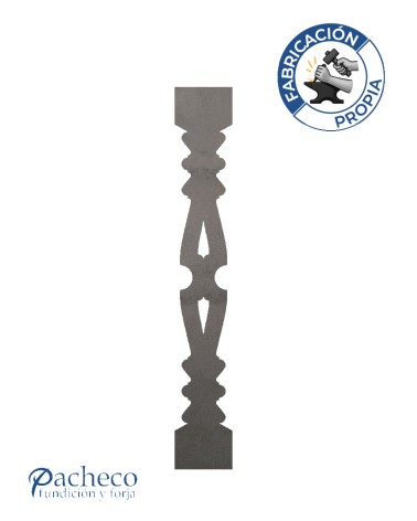 Balustre de chapa de hierro calado diseño ornamental doble curva para balcones y cerramientos metálicos
