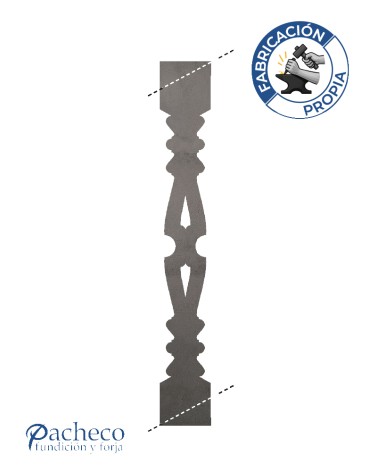 Balustre de chapa de hierro calado diseño ornamental doble curva para subida de escalera