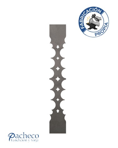 Balustre de chapa de hierro calado diseño estelar para balcones y barandillas metálicas