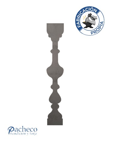 Balustre de chapa de hierro calado diseño abombado para balcones y barandillas metálicas